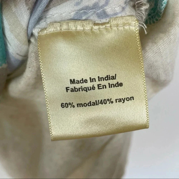 Anthropologie Porridge Elva Watercolor Aqua Grey Mixed Media Blouse Size Small - Picture 7 of 8